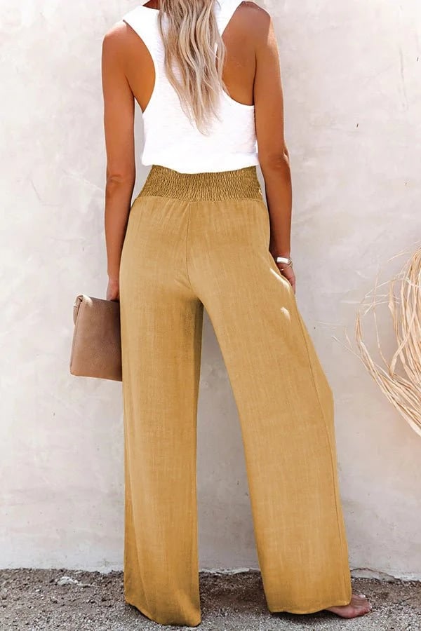 Riana - Pantalon Taille Haute Relax