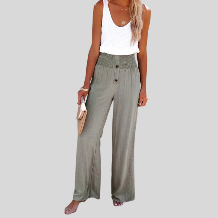 Riana - Pantalon Taille Haute Relax