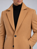 Manteau Long Homme Classique Effet Laine — Camel — détail