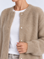 Cardigan Femme Maille Douce et Légère — Kaki — détail