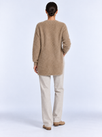 Cardigan Femme Maille Douce et Légère — Marron — vue de dos portée
